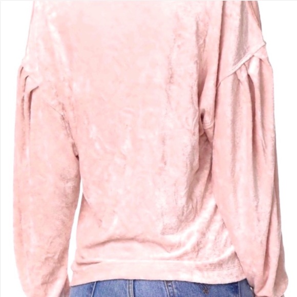 NWT Free People Milan Blush Pink Velvet Top - Picture 8 of 13